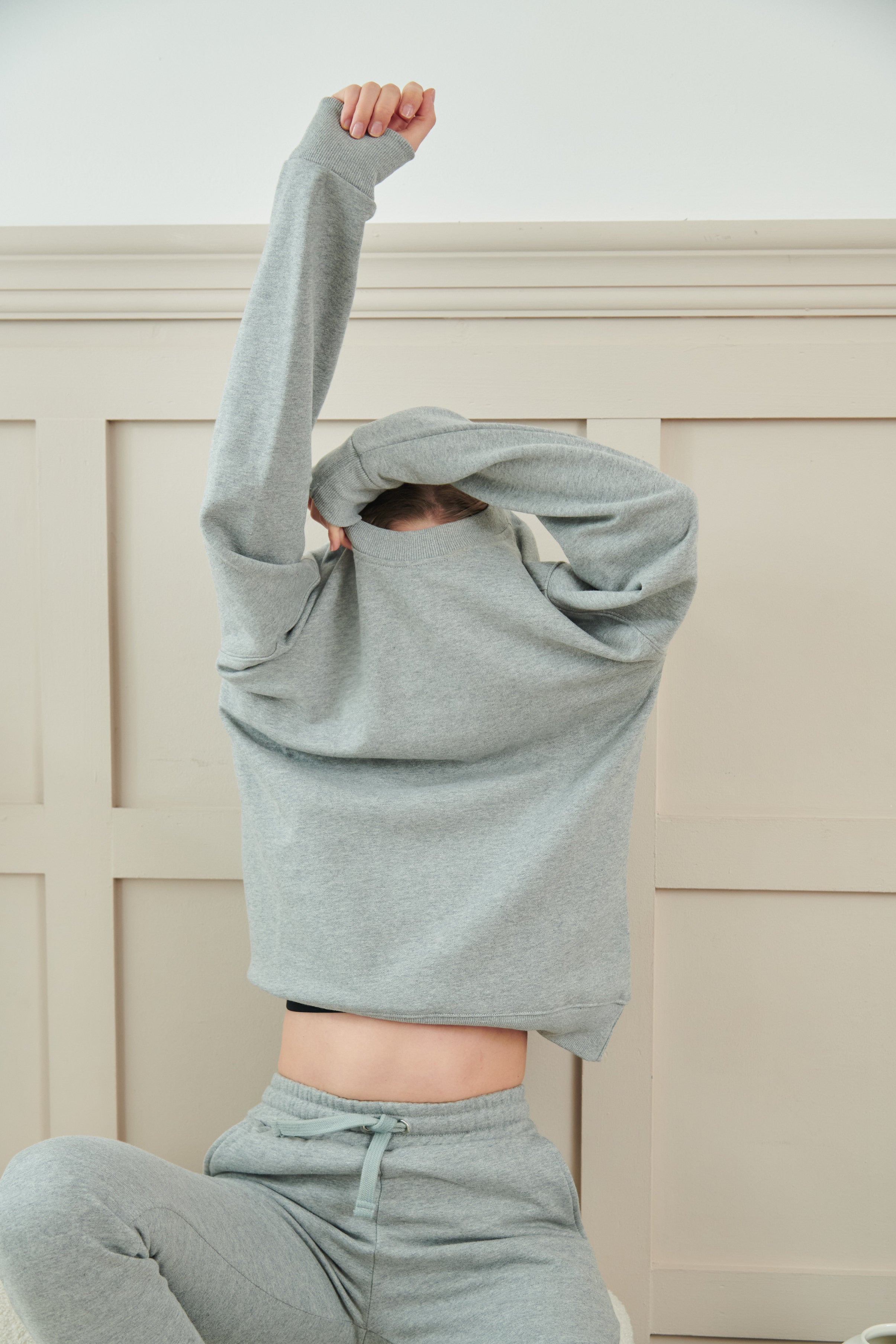 Soft Brushed Cotton Sweatshirt Grey