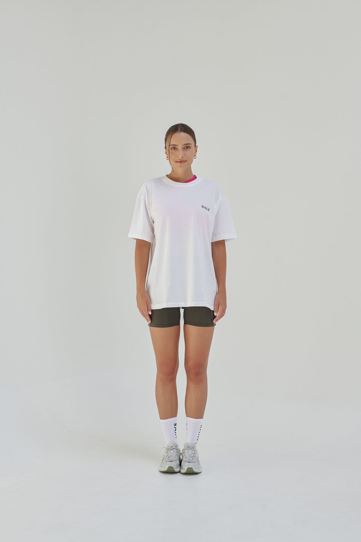 Tシャツ・カットソー RONRON 88 STAR MIXED APPLIQUE OVER FIT T SHIRT WHITE RR24CST Unisex Oversized Cotton T-Shirt with
