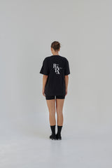 Unisex Oversized Cotton T-Shirt with "Rise Above It All" Logo -Black R2
