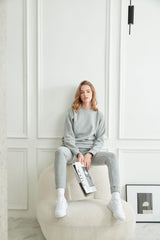 Soft Brushed Cotton Sweatshirt - Grey