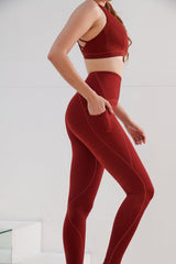 Wine Red AirRise Perform Pocket legging 