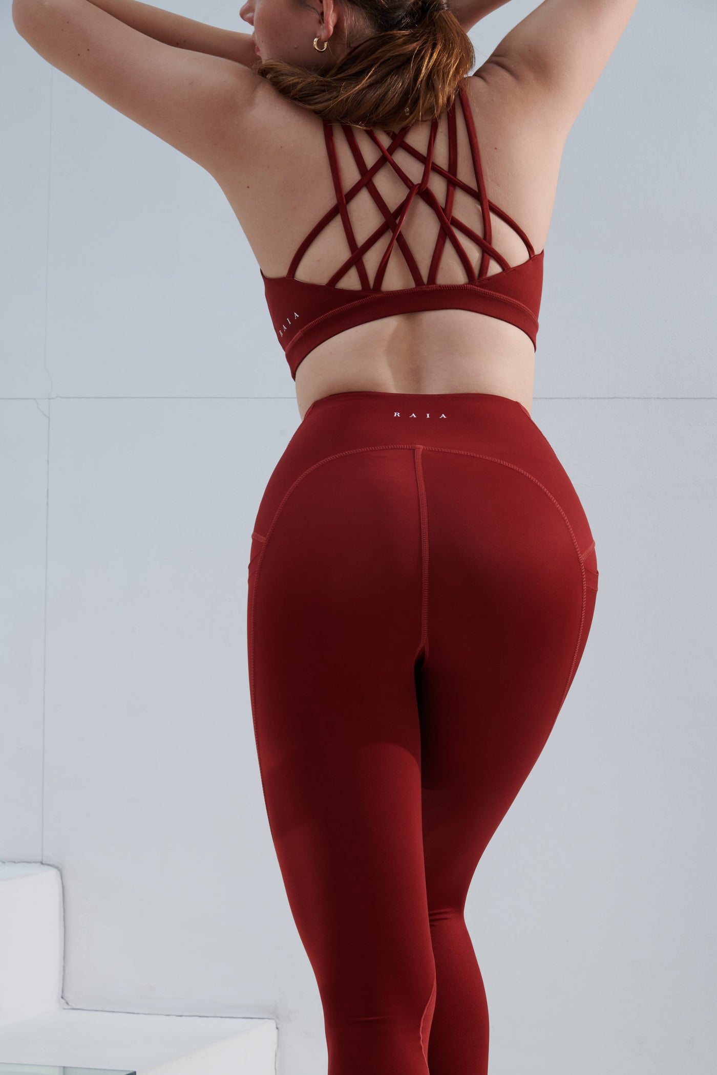 Zyia Active Brick Red Moon Laser Cut Brilliant Luxe Legging size 6/8