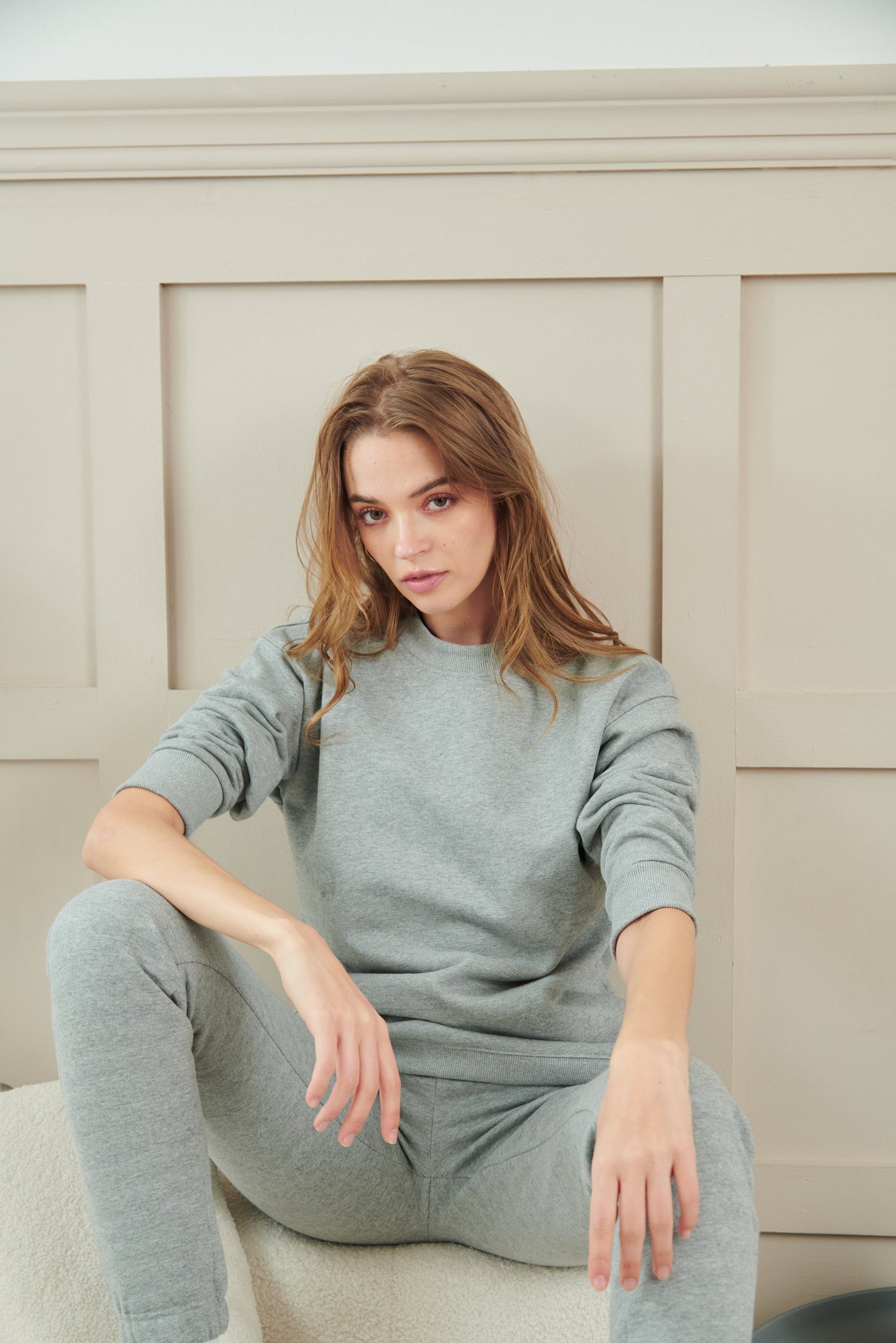 Soft Brushed Cotton Sweatshirt - Grey