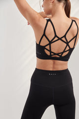 Black AirRise high neck longline sports bra  Edit alt text