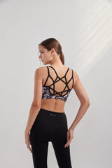 All about unique designs, comfort, support and performance.   This is our RAIA signature lattice criss cross back design that embraces your movement and enhances your back silhouettes. This on-trend high neck bra has a chic cropped fit with full coverage as well as mesh paneling for an extra air flow. 