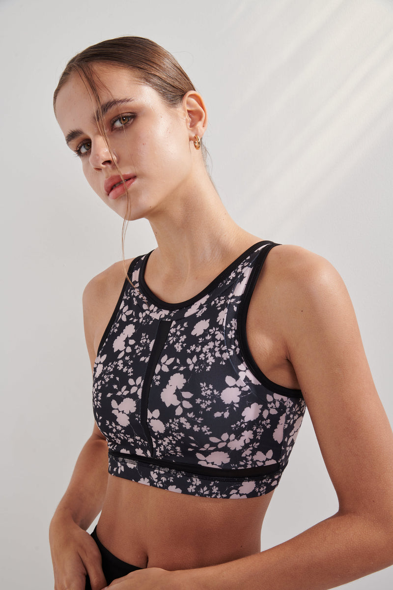 AirRise high neck longline sports bra - Floral