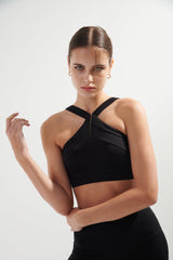 Black AirRise Convertible V neck sports bra