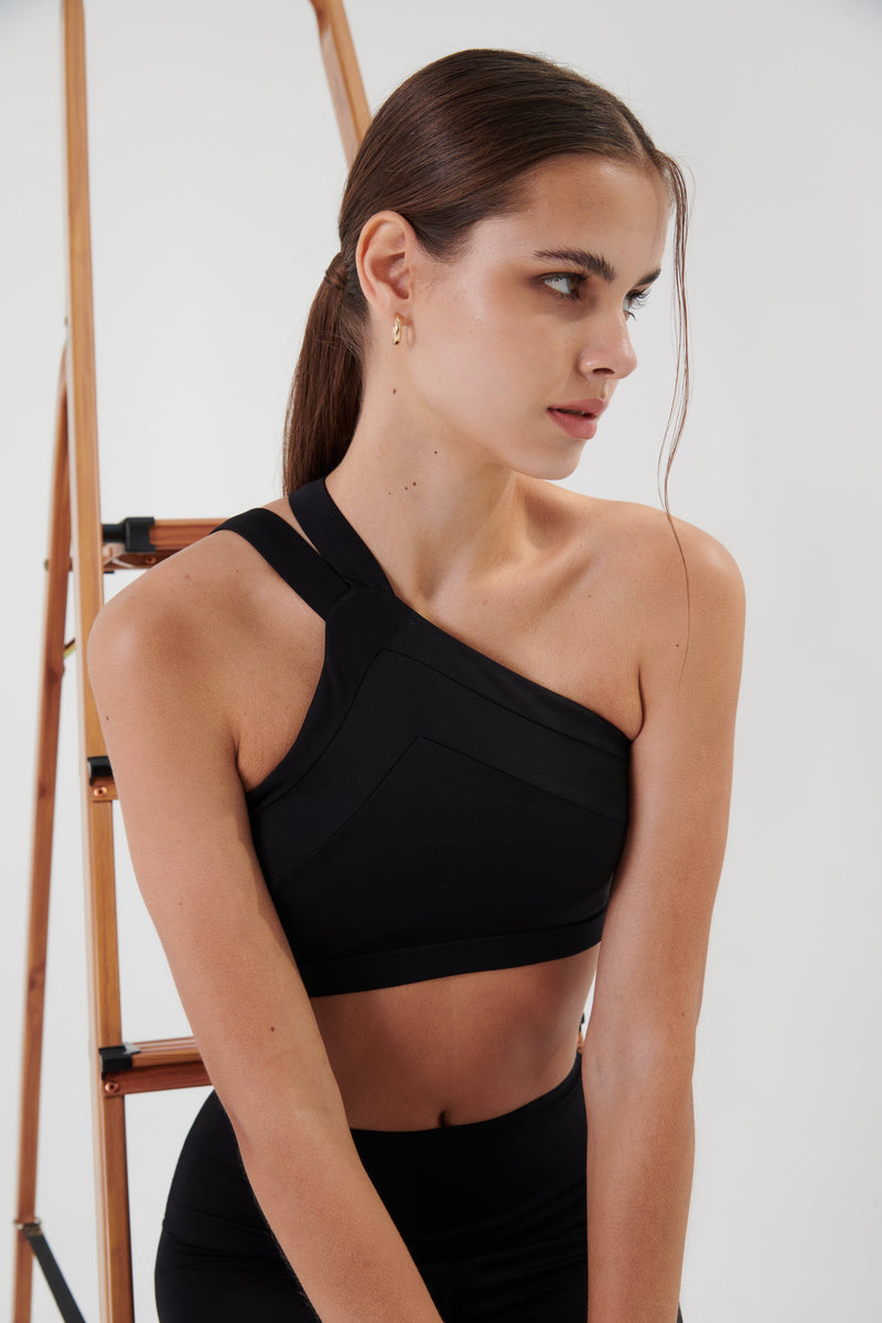 Black AirRise Convertible V neck sports bra