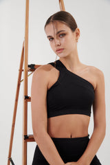 Black AirRise Convertible V neck sports bra