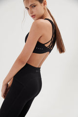 AirRise Criss Cross Back Sports Bra - Black